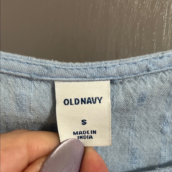 Old Navy Light Blue Ruffled Short Sleeve Top Small - Picture 2 of 9